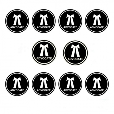 Advocate Logo Sticker For Car Front Bike Office Professional Sign Stickers (Black & White) - Pack of 10 -  Multi Size By Lawmart