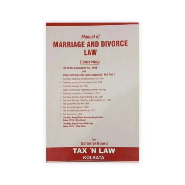 Tax N Law's The West Bengal Manual of Marriage and Divorce law