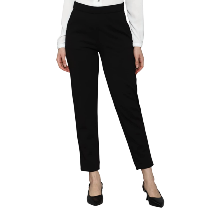 Women's Formal Office Pants Tapered Pleated Pull On Elastic Closure Regular Fit with Pockets For Advocates By Lawmart
