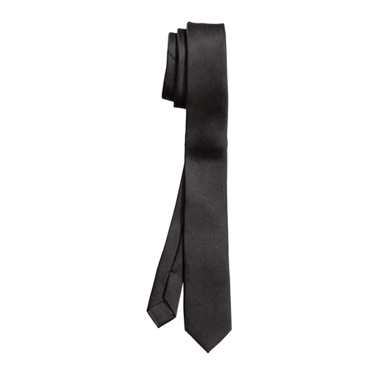 Thin Size Black Necktie for Advocate By Lawmart