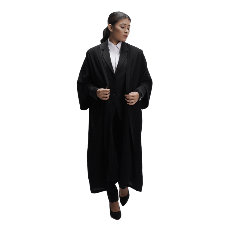 Women's Premium Quality wrinkle Free Double Jet Judges Gown Advocate Gown