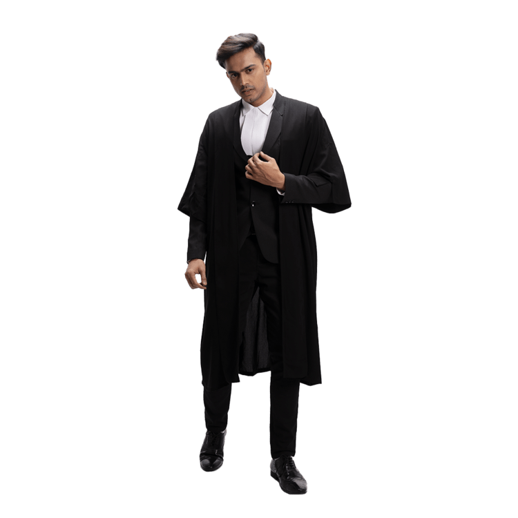 Men's Premium Quality Wrinkle Free Double Jet Judges Gown Advocate Gown
