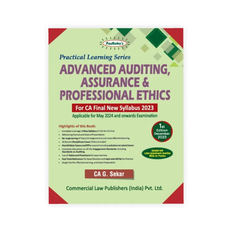 CA G. Sekar's Practical Learning Series - Advanced Auditing, Assurance & Professional Ethics - CA Final - New Syllabus - 2023
